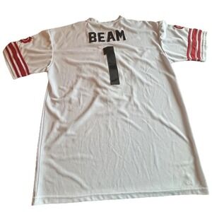 Vintage Authentic Jim Beam Sewn Stitched Whiskey Football Jersey Shirt Size 2XL